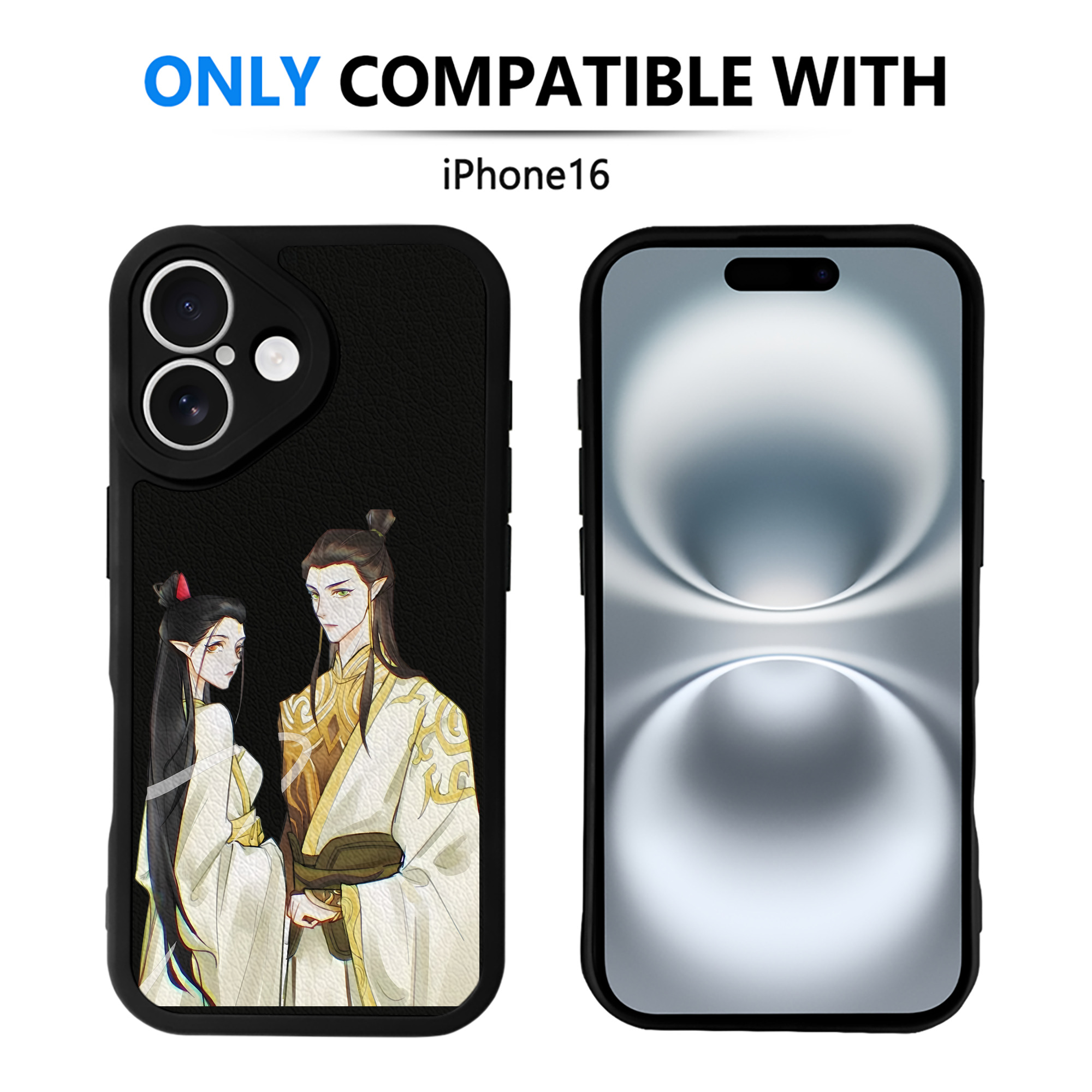 （画像用） Ne Zha 2 ナタ 魔童の大暴れ 【iPhone 16シリーズ対応】シリコンスマホケース（レザー調） 材質：シリコン